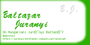 baltazar juranyi business card